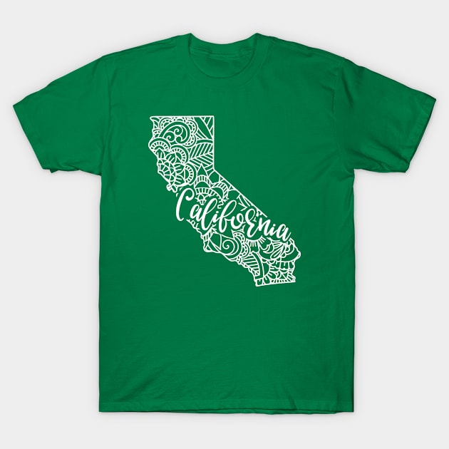 California USA Mandala Art Gift T-Shirt by JKFDesigns